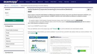 Verify Students (Corporate Screening) & Immunitrax (Medicat ...