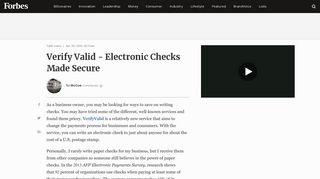 Verify Valid - Electronic Checks Made Secure - Forbes