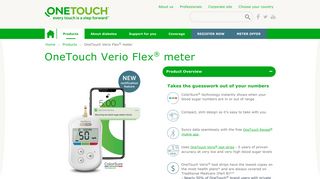 OneTouch Verio Flex Blood Glucose Meter | OneTouch®