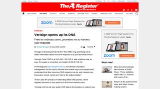 Verisign opens up its DNS • The Register