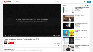 How to Edit a Logon Account in Veritas Backup Exec 2016 - YouTube