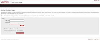 Veritas Account: Member Login