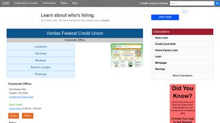 Veritas Federal Credit Union - Franklin, TN - Credit Unions Online