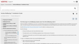 First-time sign in to a NetBackup master server from the ... - Veritas