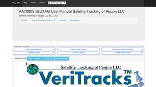 AA70008 BLUTAG User Manual Satellite Tracking of People LLC