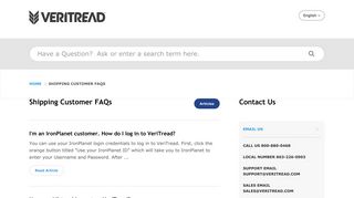 VeriTread | Shipping Customer FAQs