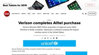 Verizon completes Alltel purchase - CNET
