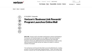 Verizon's 'Business Link Rewards' Program Launches Online Mall ...