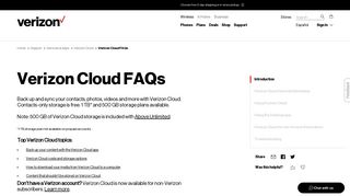 Verizon Cloud FAQs | Verizon Wireless