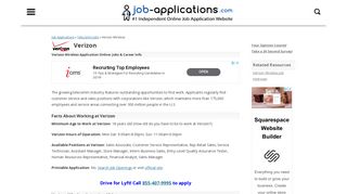 Verizon Application, Jobs & Careers Online - Job-Applications.com