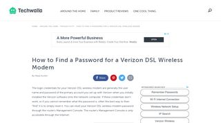 How to Find a Password for a Verizon DSL Wireless Modem ...