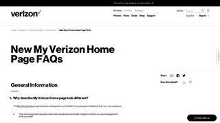 New My Verizon Home Page FAQs | Verizon Wireless