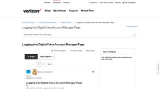 Logging into Digital Voice Account Manager Page - Verizon Fios ...