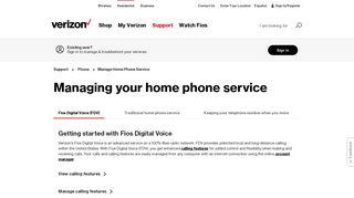 Manage Home Phone Service | Verizon Phone Support