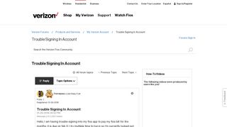 Trouble Signing In Account - Verizon Fios Community
