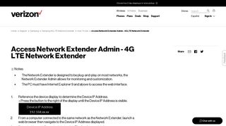 Access Network Extender Admin - 4G LTE Network Extender | Verizon ...