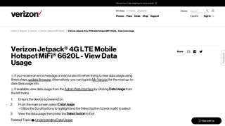 Verizon Jetpack 4G LTE Mobile Hotspot MiFi 6620L - View Data ...