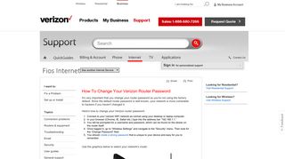 Change Router Password - Small Business Internet ... - Verizon