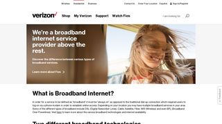 Broadband Internet Service Provider - Verizon