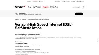 Self-Install High Speed Internet Services | Verizon Internet Support