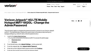 Verizon Jetpack 4G LTE Mobile Hotspot MiFi 6620L - Change the ...