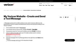My Verizon Website - Create and Send a Text Message | Verizon ...