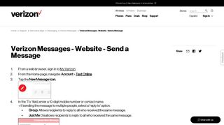 Verizon Messages - Website - Send a Message | Verizon Wireless