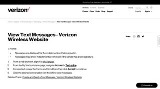 View Text Messages - Verizon Wireless Website | Verizon Wireless