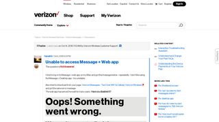 Unable to access Message + Web app | Verizon Community