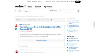 How do I access the mobile broadband portal for... | Verizon ...