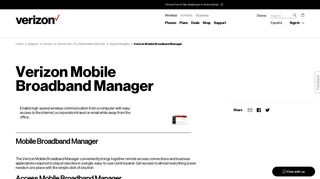 Verizon Mobile Broadband Manager | Verizon Wireless