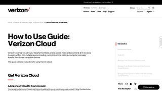 Verizon Cloud How to Use Guide | Verizon Wireless