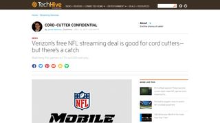Verizon's free NFL streaming deal is good for cord cutters—but there's ...