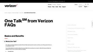 One Talk from Verizon FAQs | Verizon Wireless