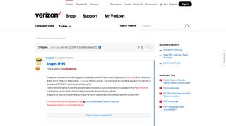 login PIN | Verizon Community