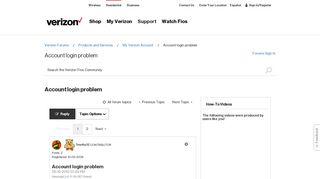 Account login problem - Verizon Fios Community - Verizon Forums