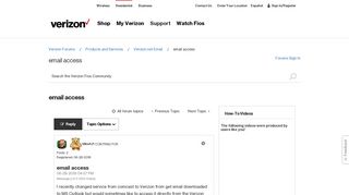 email access - Verizon Fios Community