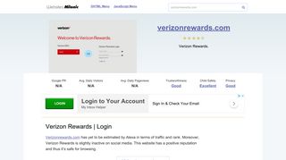 Verizonrewards.com website. Verizon Rewards | Login.
