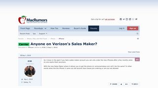 Carrier - Anyone on Verizon's Sales Maker? | MacRumors Forums