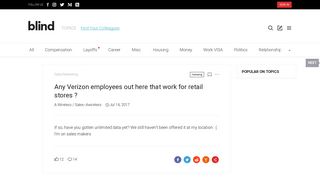 Any Verizon employees out here that work for retail stores ? - Blind