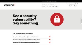 Report Security Vulnerability | Verizon Wireless