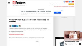 Verizon Small Business Center: Resources for Owners | AllBusiness ...
