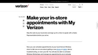 Make your in-store appointments with My Verizon | Verizon Wireless