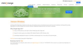 Single Sign On(SSO) solution for Verizon Wireless - miniOrange