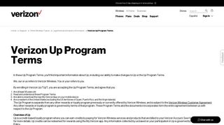 Verizon Up Program Terms | Verizon Wireless
