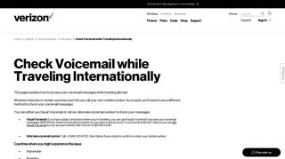 Check Voicemail while Traveling Internationally | Verizon Wireless
