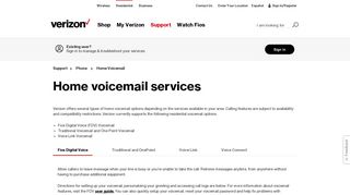 Home Voicemail | Verizon Phone Support