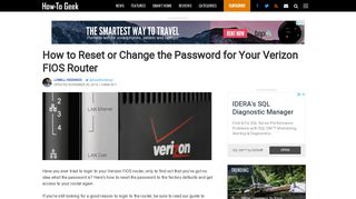 How to Reset or Change the Password for Your Verizon FIOS Router
