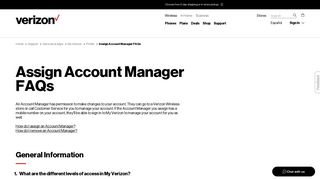Assign Account Manager FAQs | Verizon Wireless