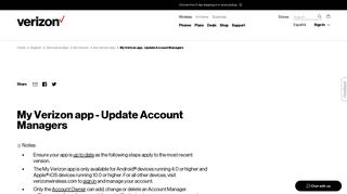 My Verizon app - Update Account Managers | Verizon Wireless